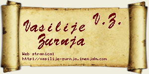 Vasilije Zurnja vizit kartica